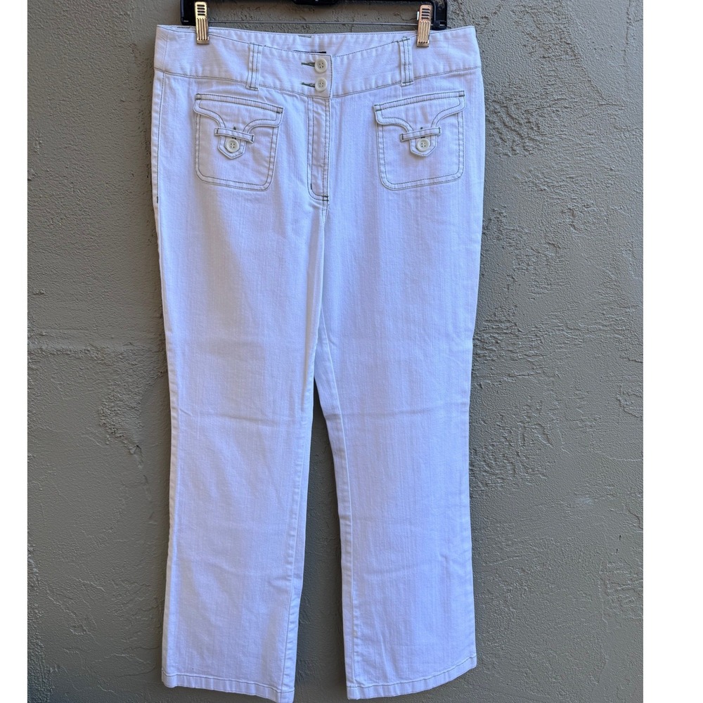 INC International Concepts White Bootcut Classic Minimalist Chic Preppy Jeans